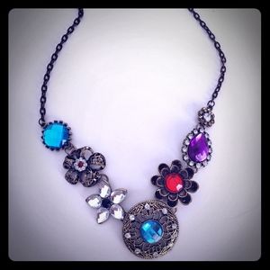 Necklace, rustic, gems